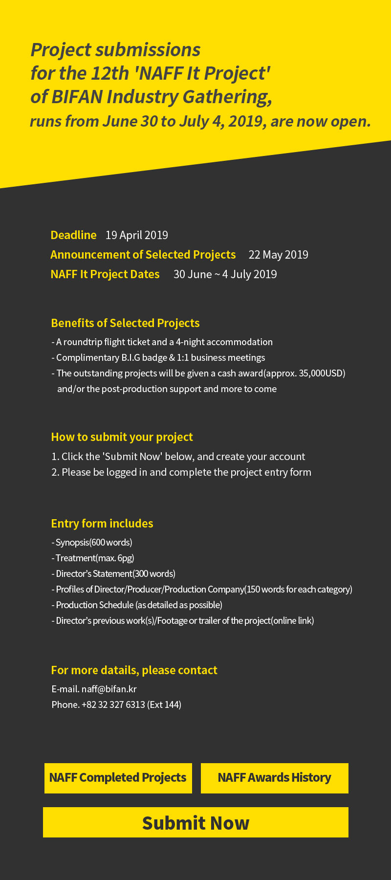 Call for Entries for NAFF It Project 
